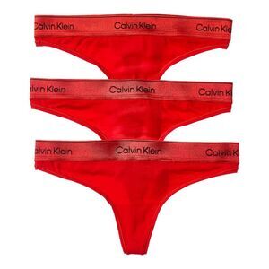 Calvin Klein Womens  2Pk Thong, Red